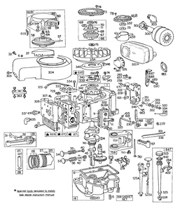 Cyl,sump,piston,rewind,oil Diagram and Parts List for 251707-0177-XX  Briggs and Stratton Engine